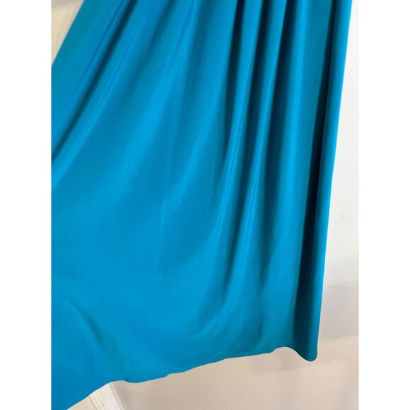 Retro Jewel Tone Tank Belted Midi Dress 16 Blue Jewels Metallic Chic Glam Preppy - Picture 7 of 14